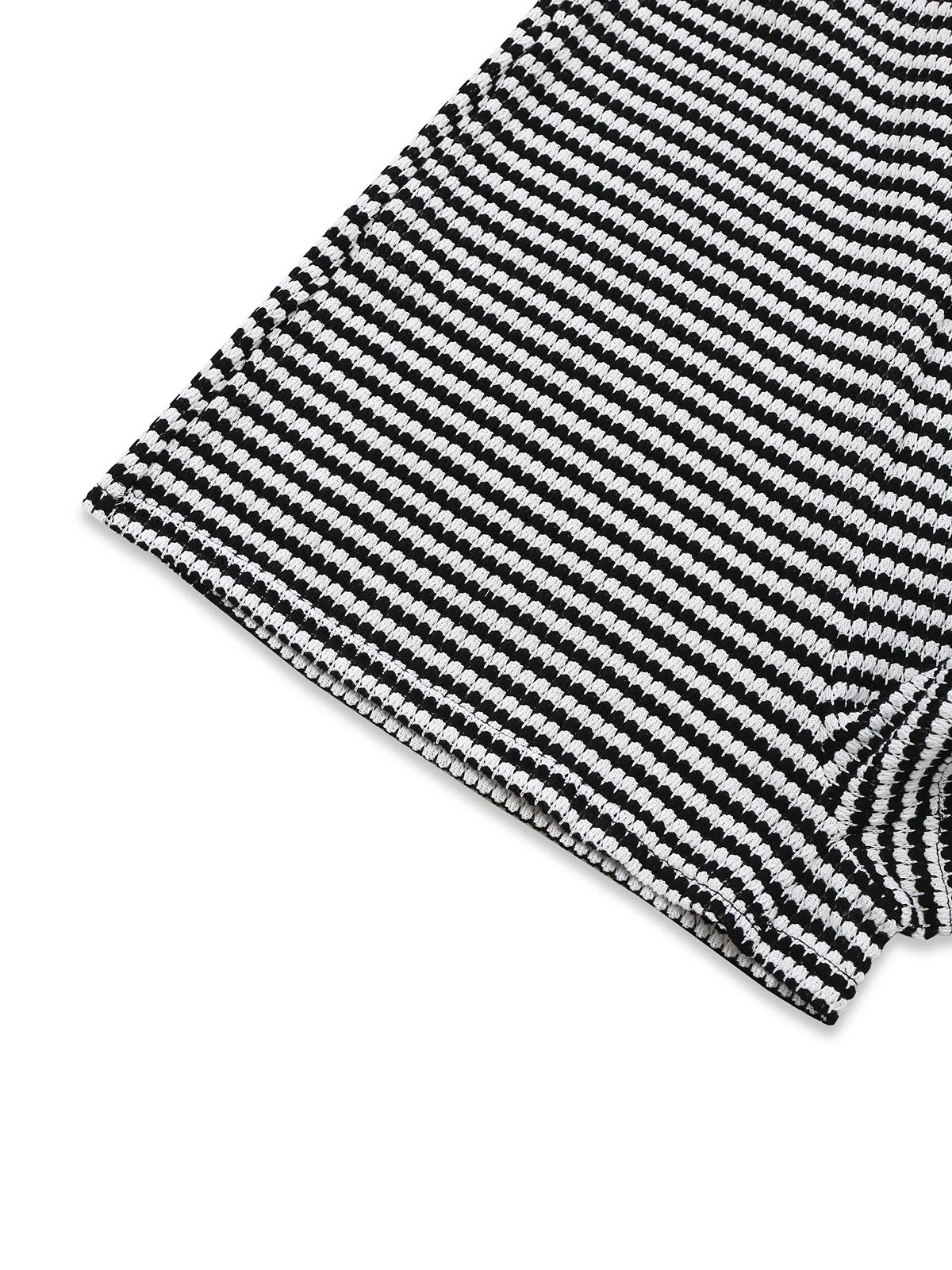 Black & White 1930s Striped Twist Romper - Image 4
