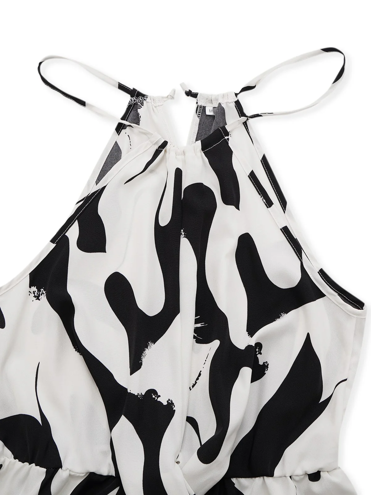Black & White 1940s Cow Skin Halter Jumpsuit - Image 3