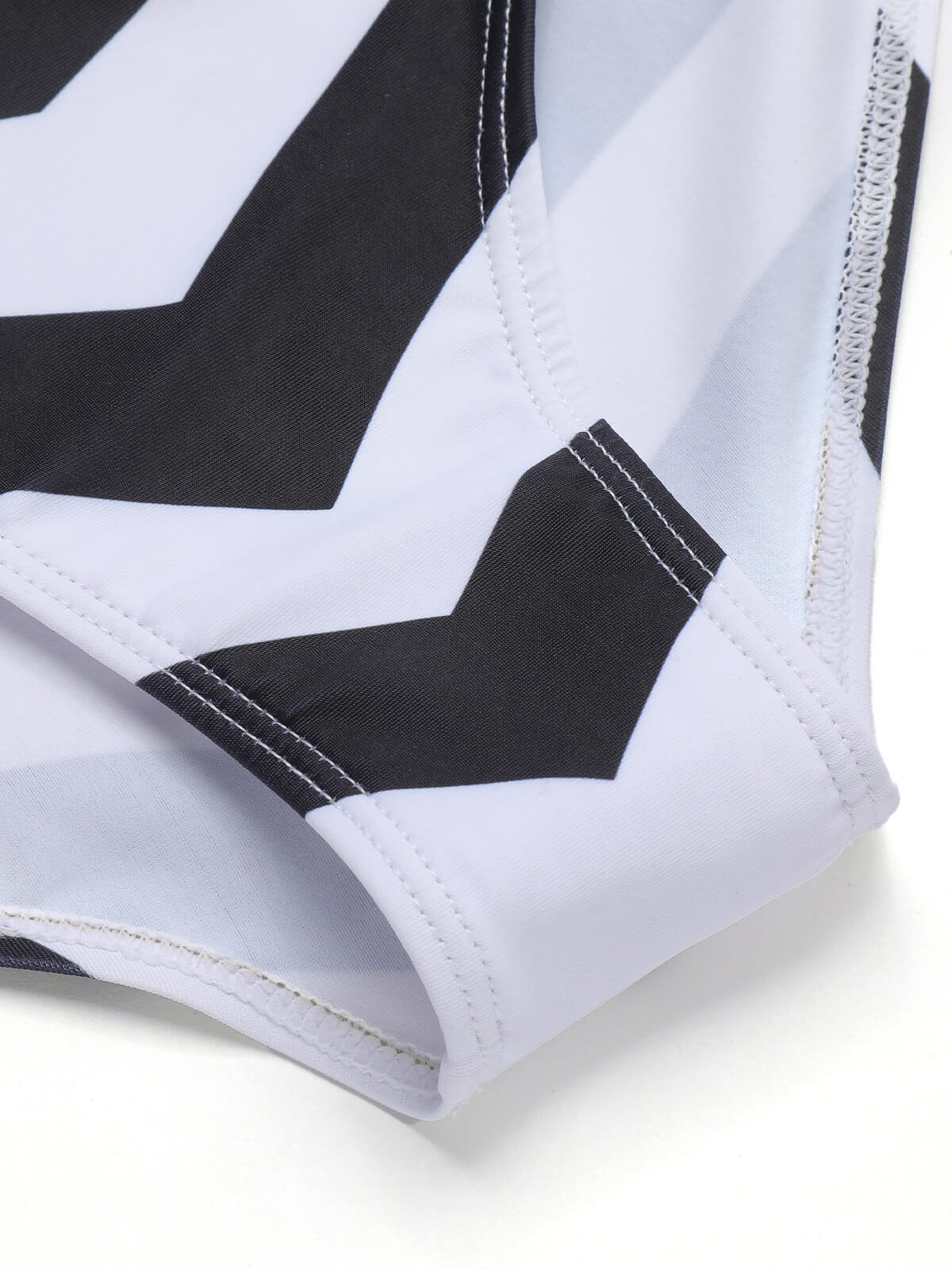 Black & White 1950s Barbie Stripes Halter Swimsuit - Image 8