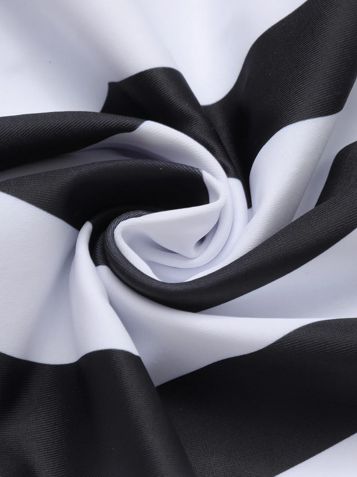Black & White 1950s Barbie Stripes Halter Swimsuit - Image 9