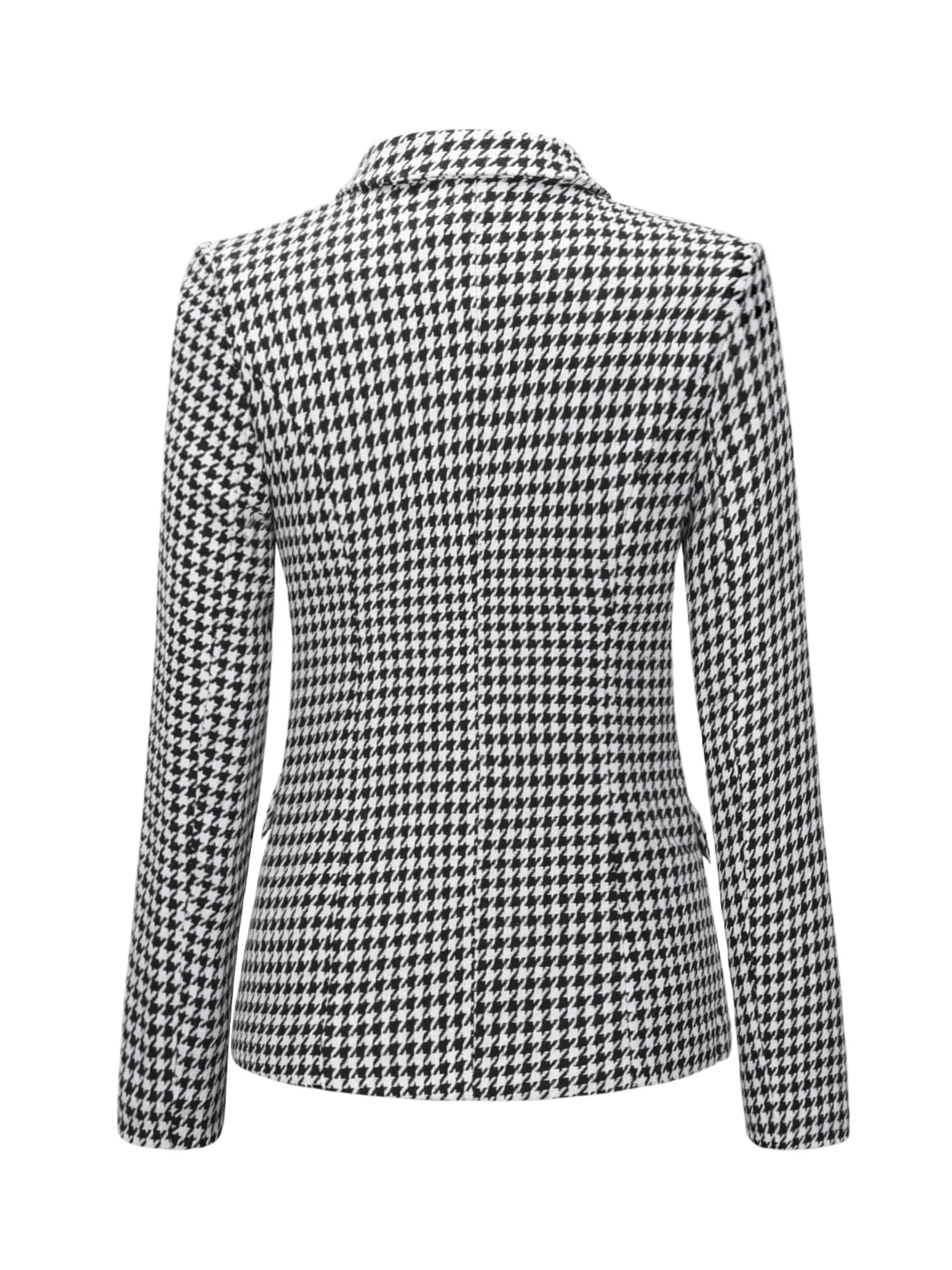 Black & White 1950s Double Breasted Houndstooth Blazer - Image 3