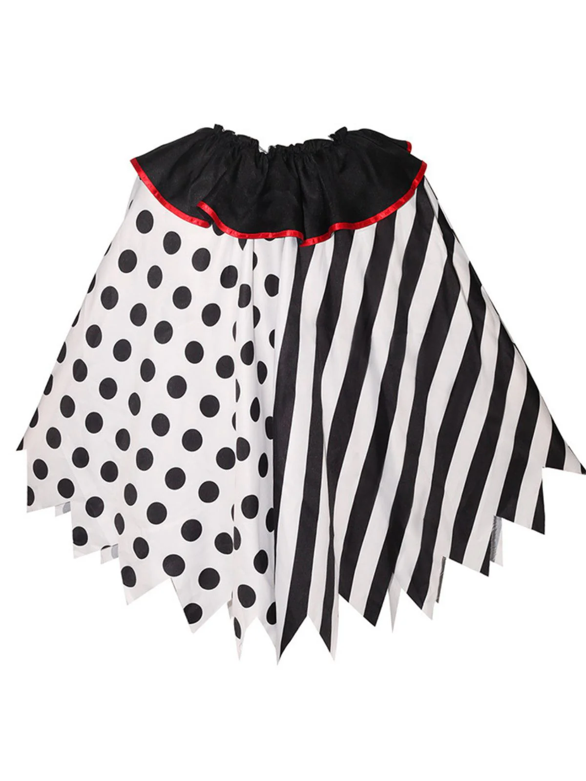 Black & White 1950s Halloween Horror Clown Cosplay Cloak - Image 7