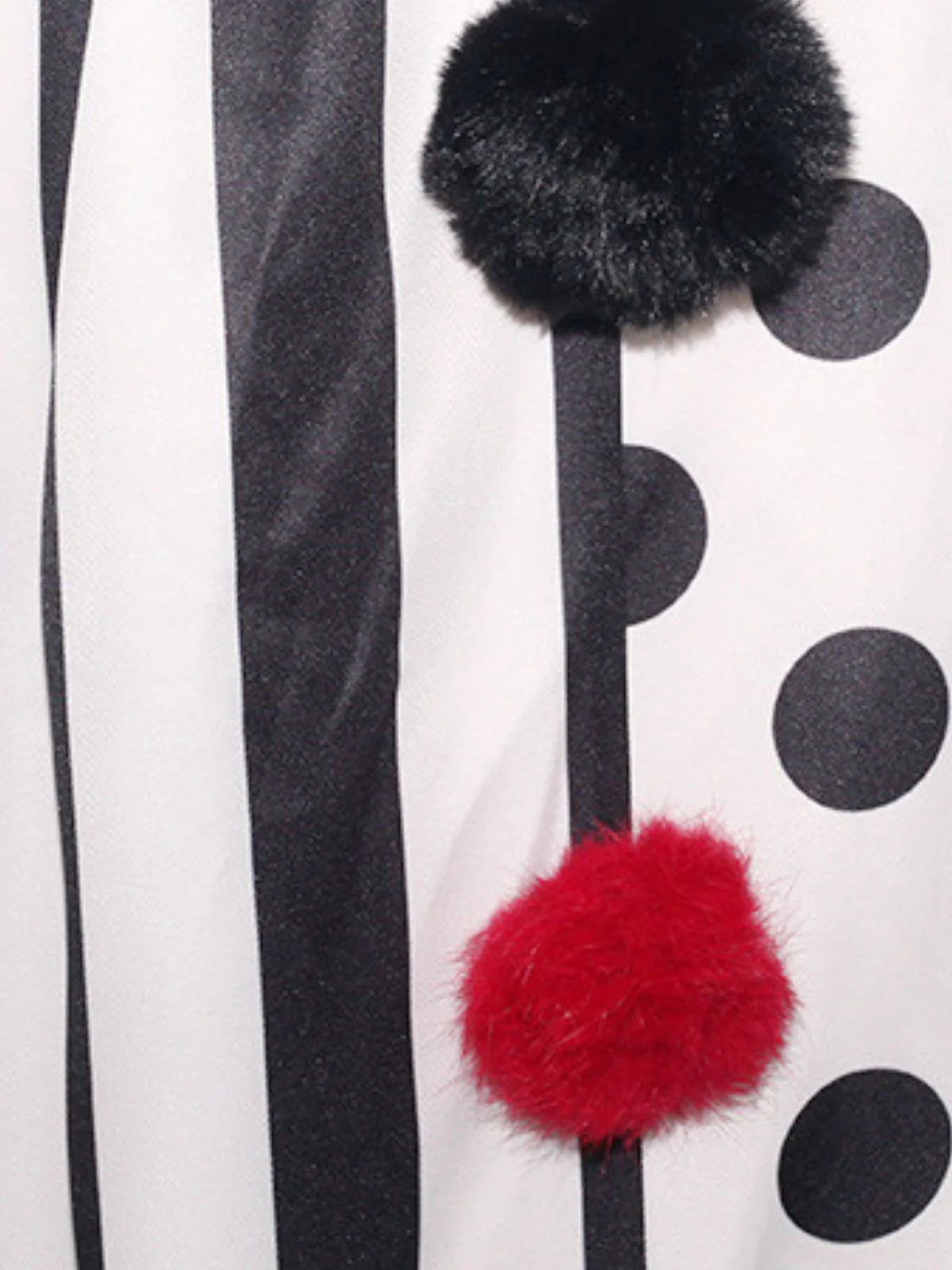 Black & White 1950s Halloween Horror Clown Cosplay Cloak - Image 8