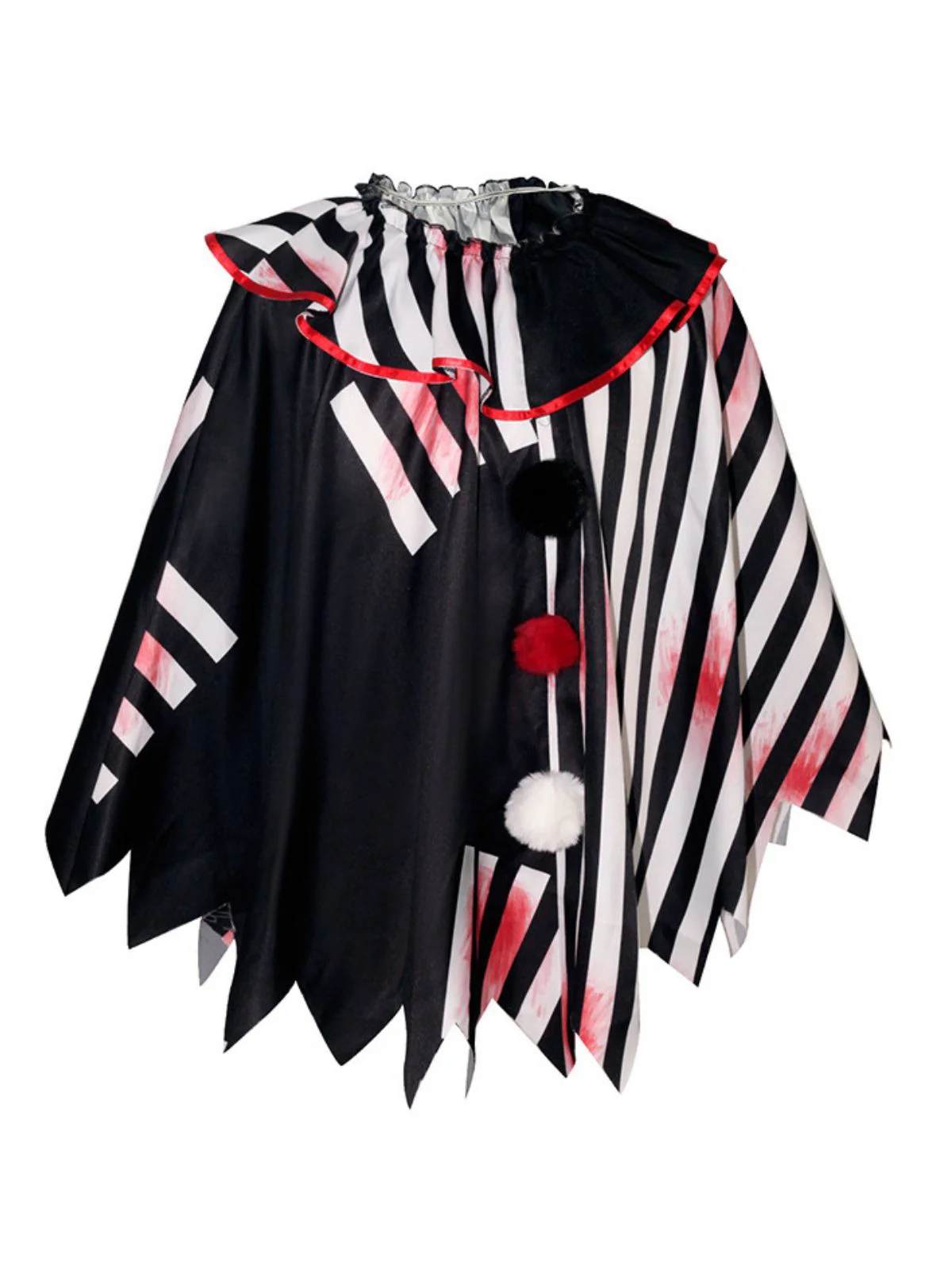 Black & White 1950s Halloween Horror Clown Cosplay Cloak - Image 9