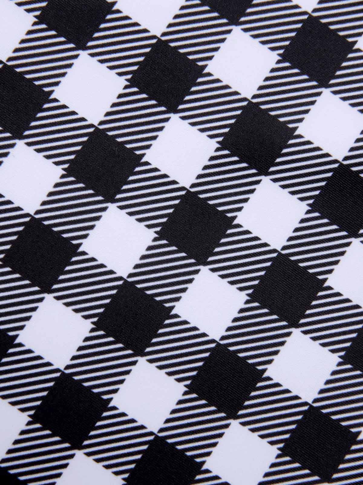 Black & White 1950s Plaid One-Piece Swimsuit - Image 6