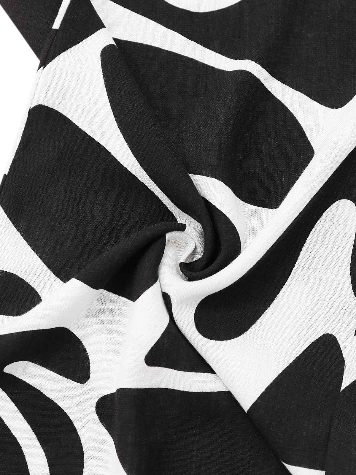 Black & White 1950s Plants Silhouette Belted Jumpsuit - Image 5