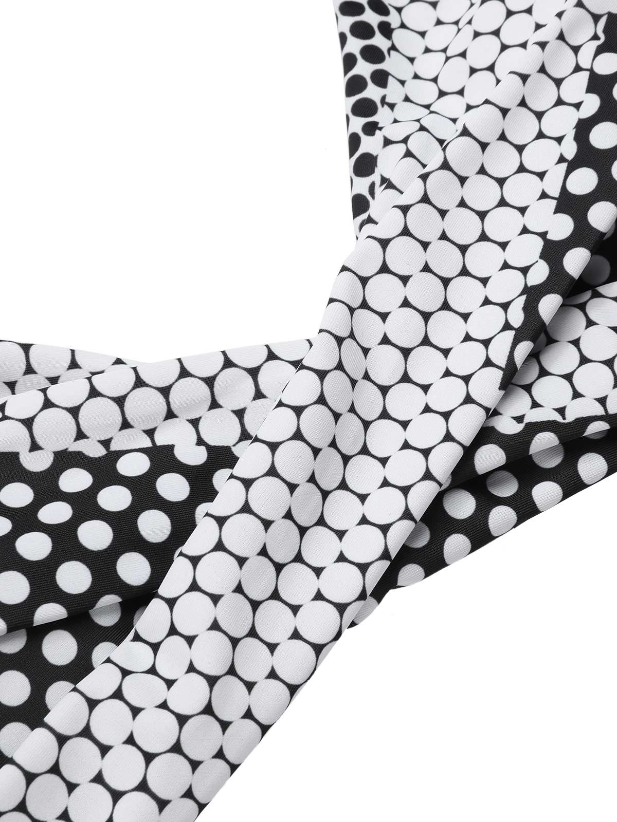 Black & White 1950s Polka Dot Halter Swimsuit - Image 4