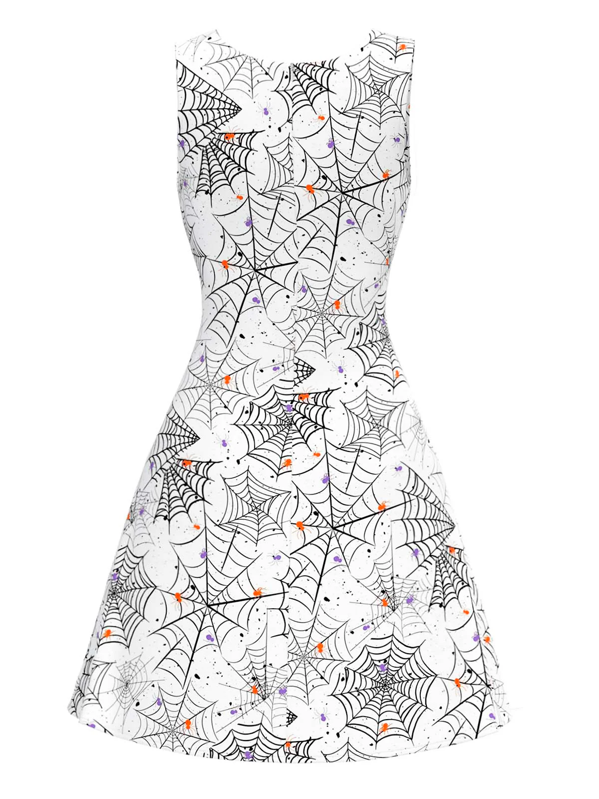 Black & White 1960s Horror Spider Web Dress - Image 5
