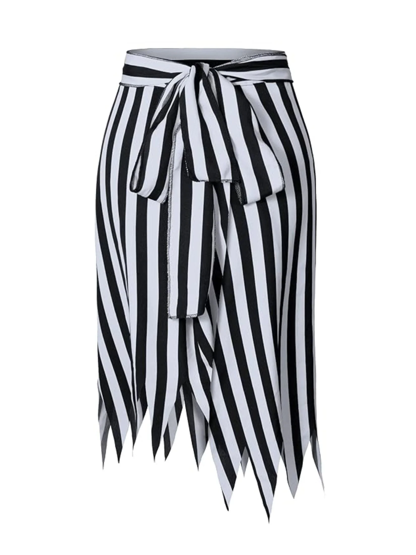 Black&White 1960s Striped Skirt With Headscarf - Image 3