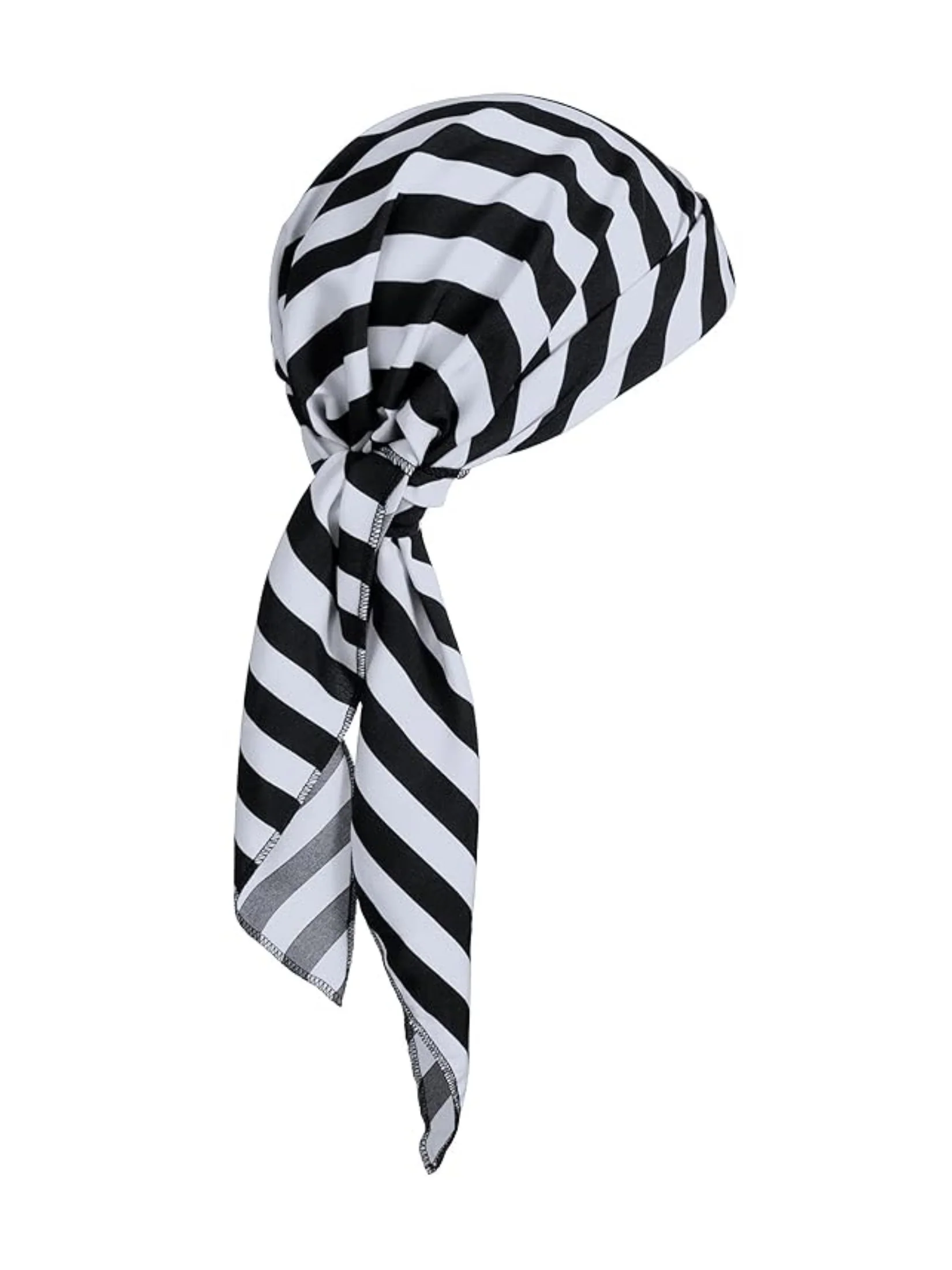 Black&White 1960s Striped Skirt With Headscarf - Image 4