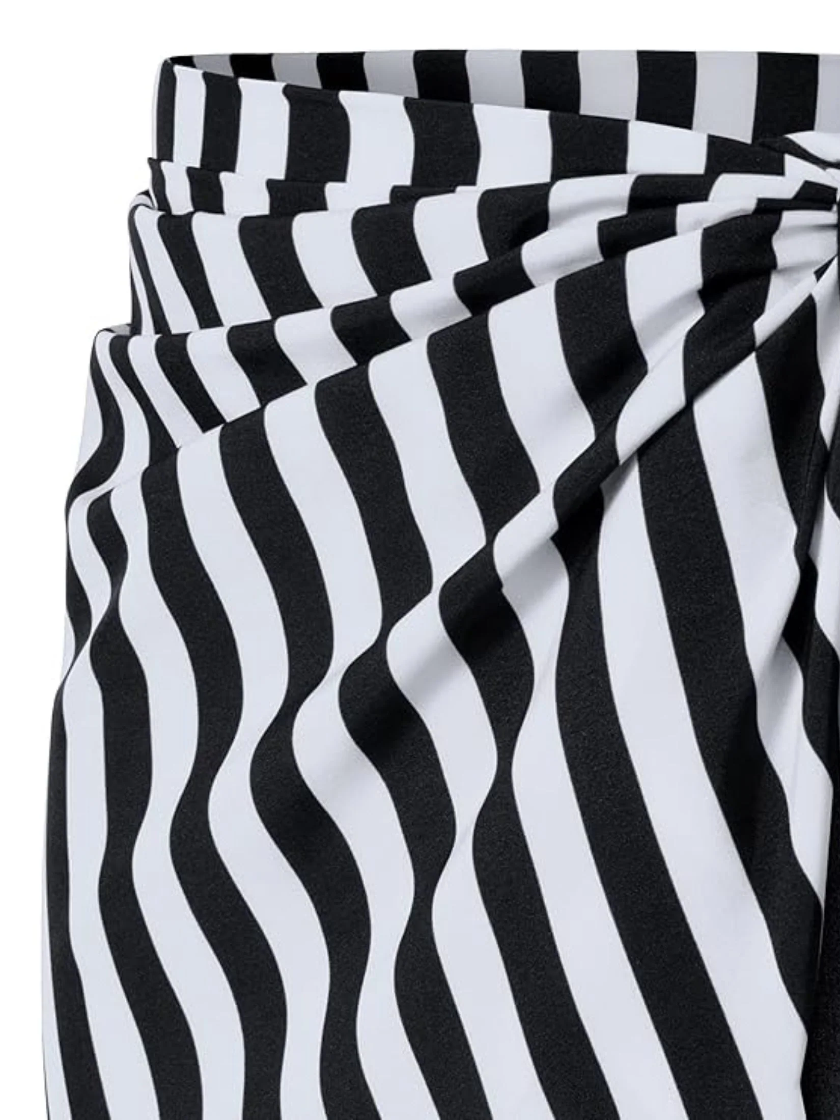 Black&White 1960s Striped Skirt With Headscarf - Image 5