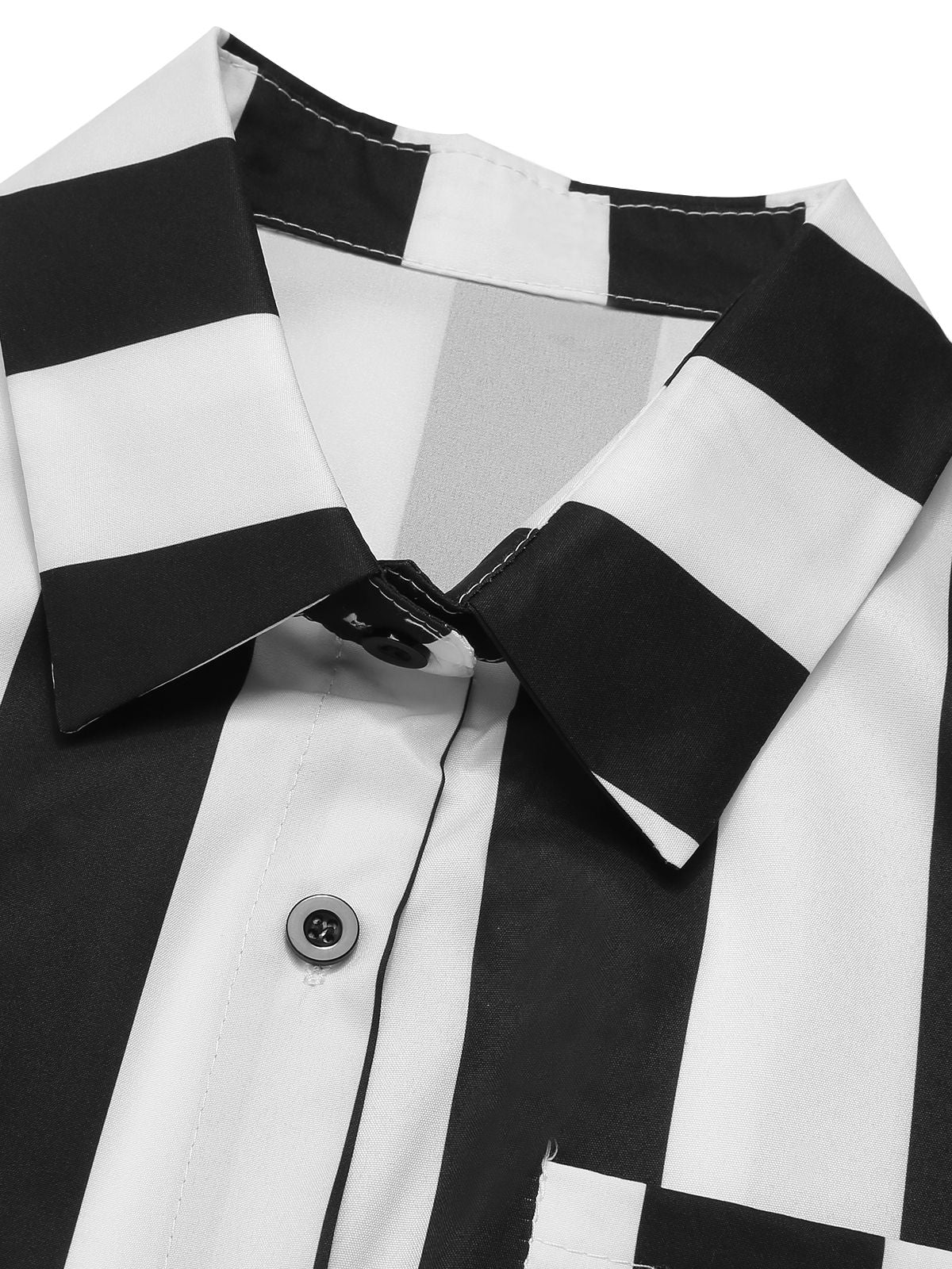 Black&White 1970s Lapel Striped Contrast Color Suit - Image 4