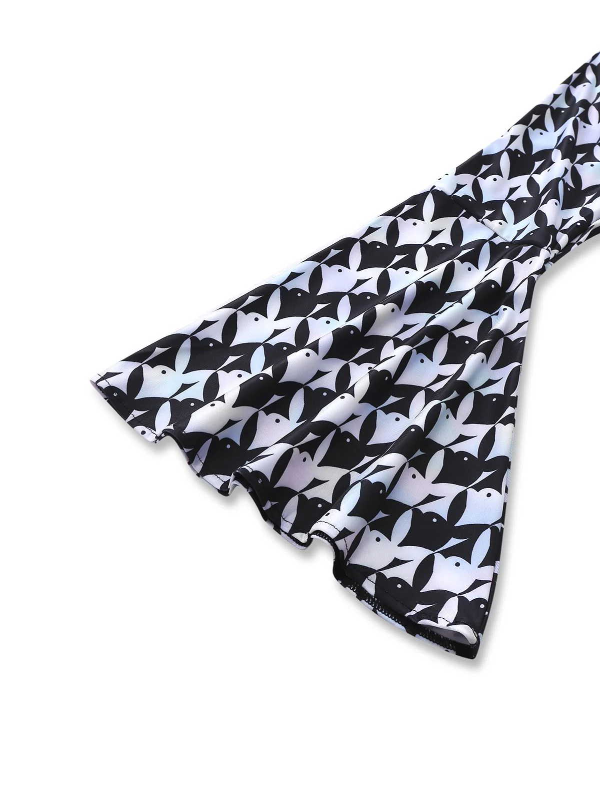 Black & White 1980s Houndstooth Bell Sleeve Jumpsuit - Image 5