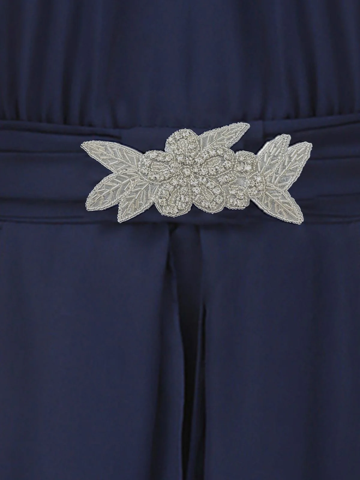 Blue 1920s Lace Patchwork Rhinestone Dress - Image 10