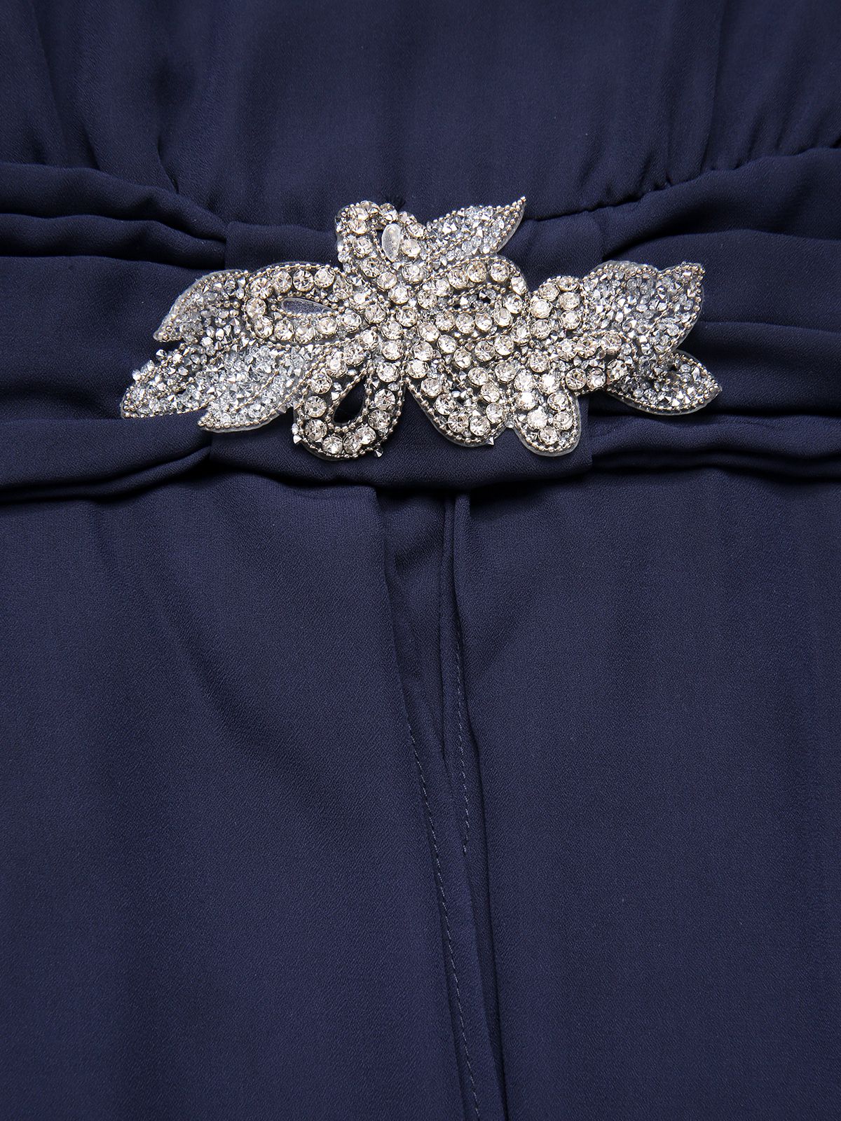 Blue 1920s Lace Patchwork Rhinestone Dress - Image 7