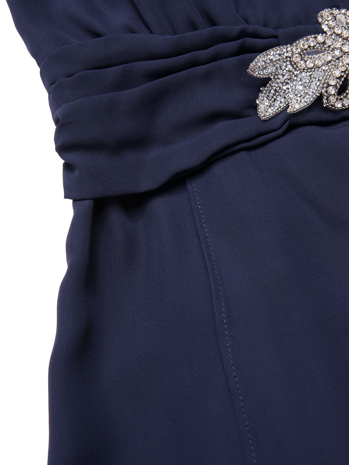 Blue 1920s Lace Patchwork Rhinestone Dress - Image 8
