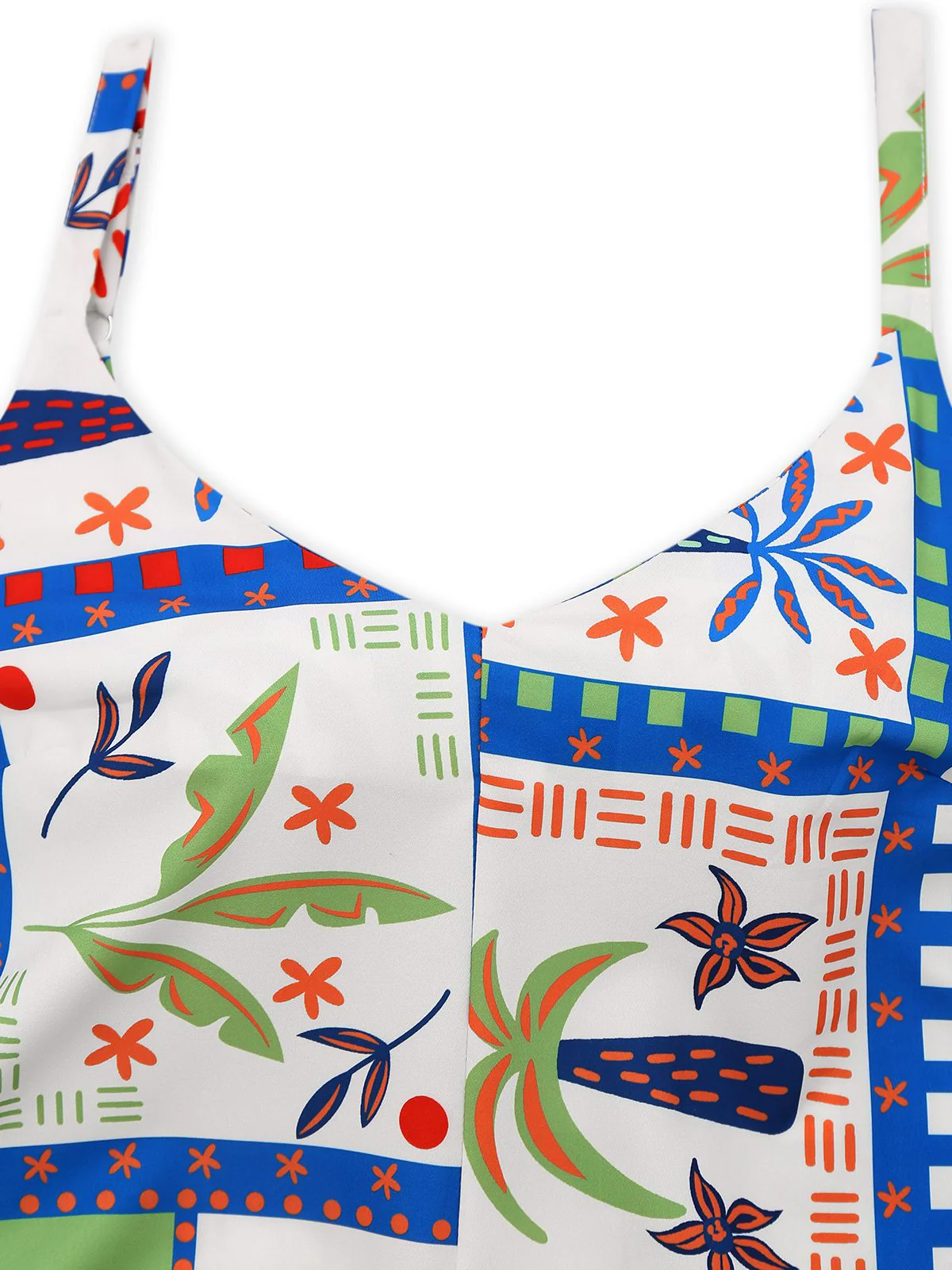 Blue 1930s Beach Print Sleeveless Jumpsuit - Image 3