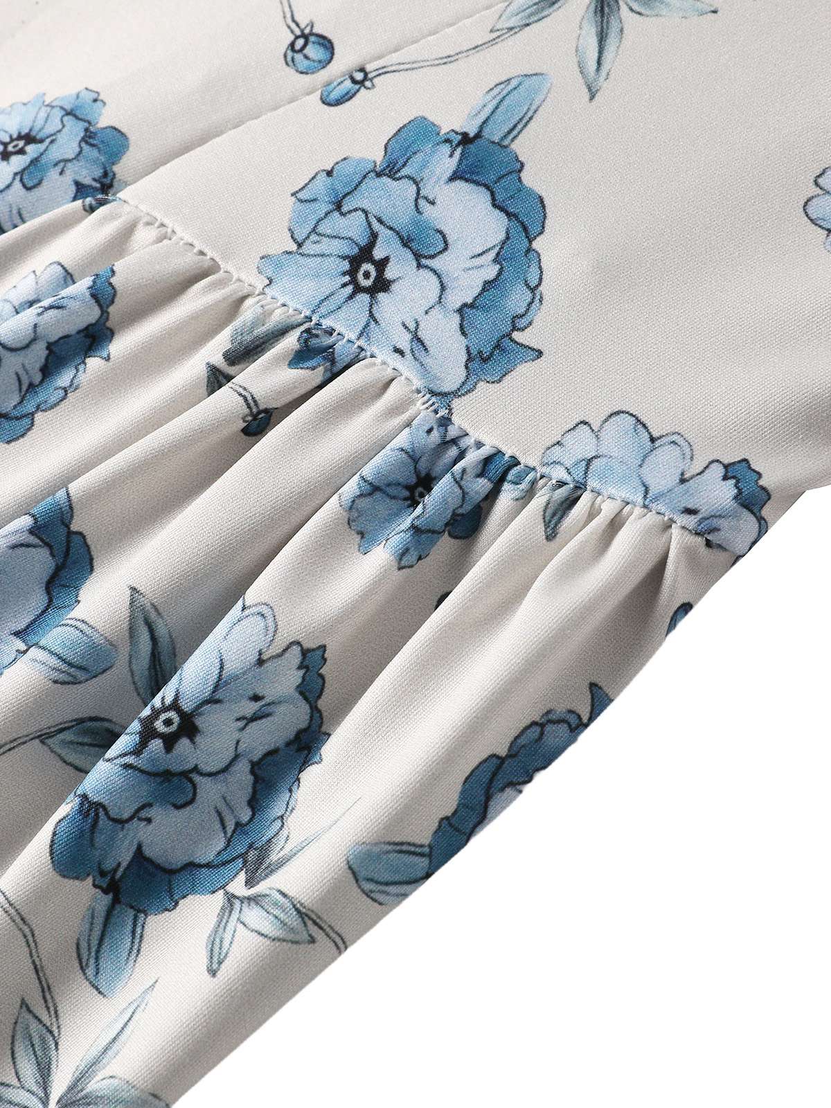 Blue 1930s Floral Spaghetti Strap Maxi Dress - Image 7