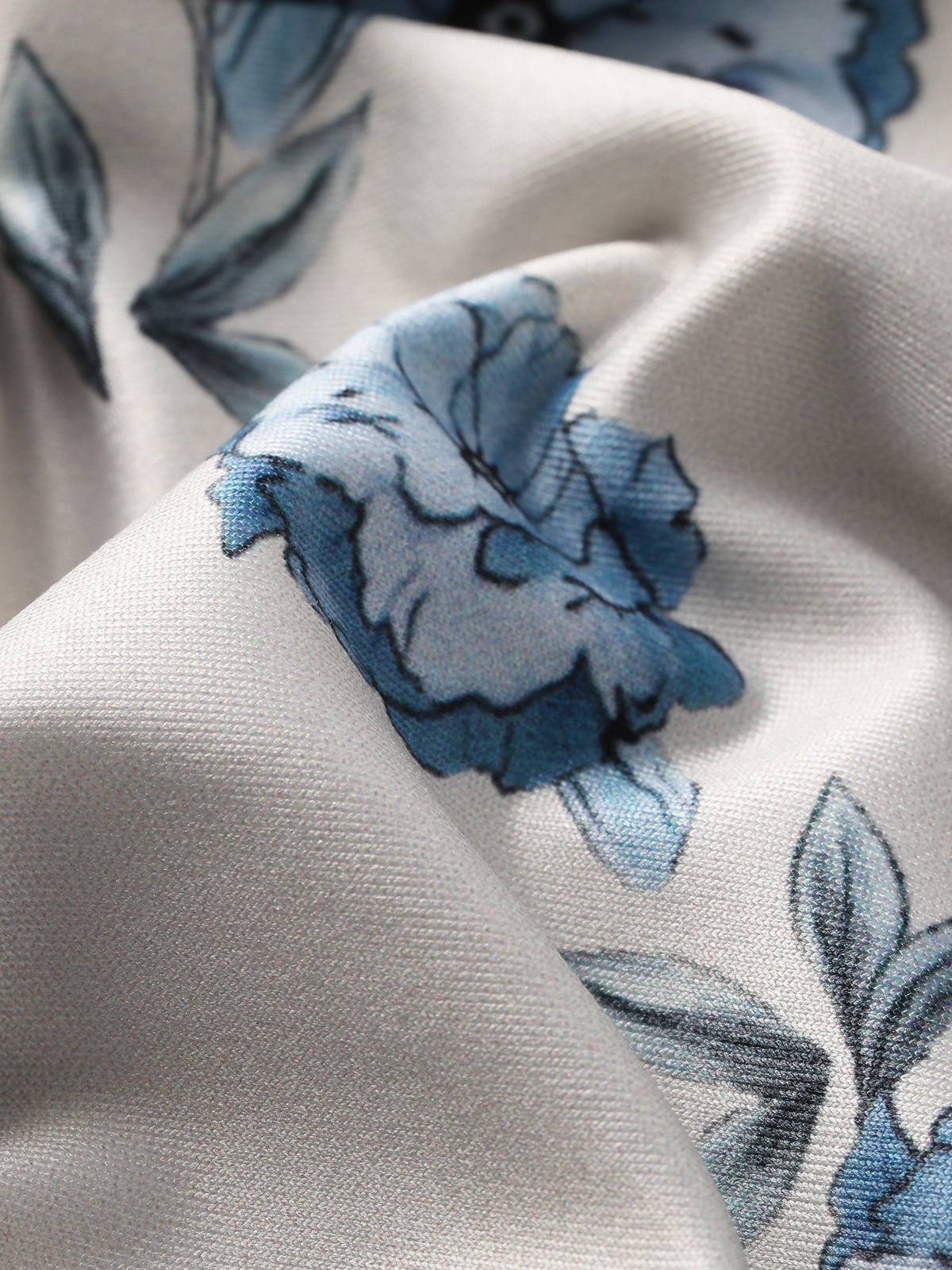Blue 1930s Floral Spaghetti Strap Maxi Dress - Image 8