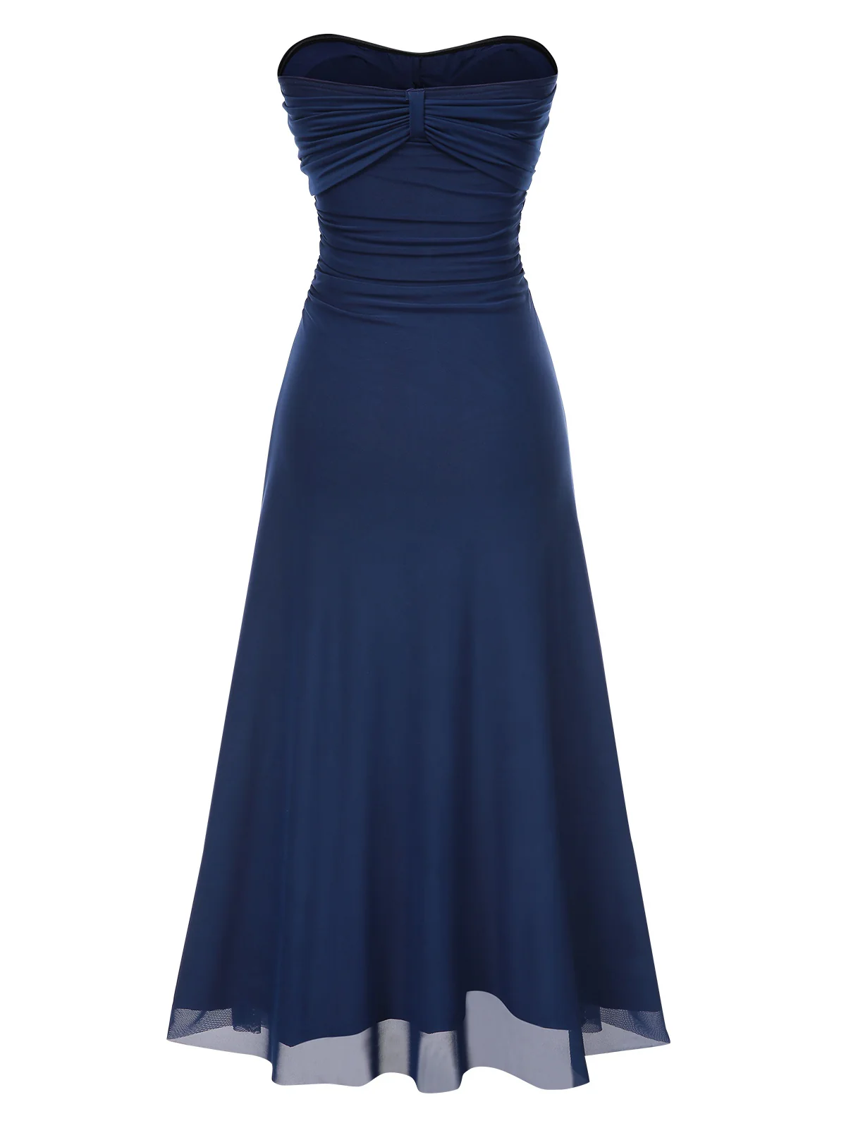 Blue 1930s Gemstone Mesh Bandeau Dress With Scarf - Image 6
