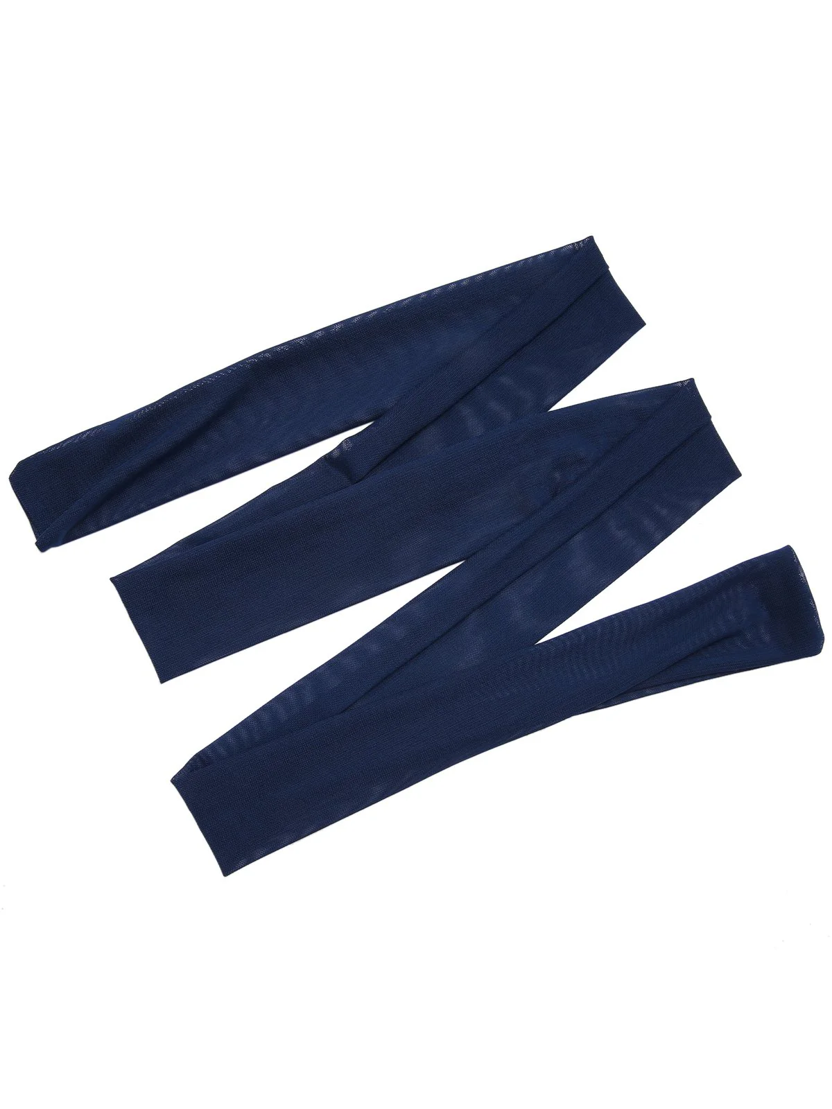 Blue 1930s Gemstone Mesh Bandeau Dress With Scarf - Image 7