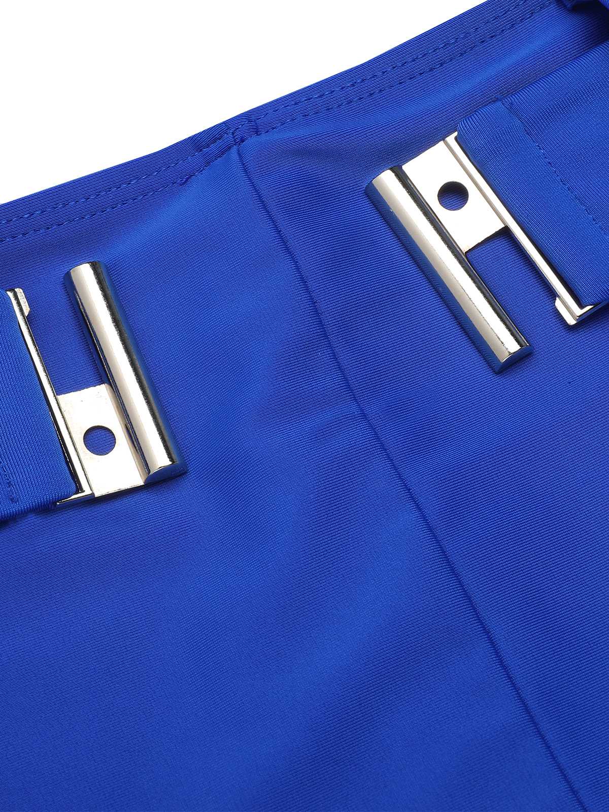 Blue 1930s Halter Lemon Belted Swimsuit - Image 5