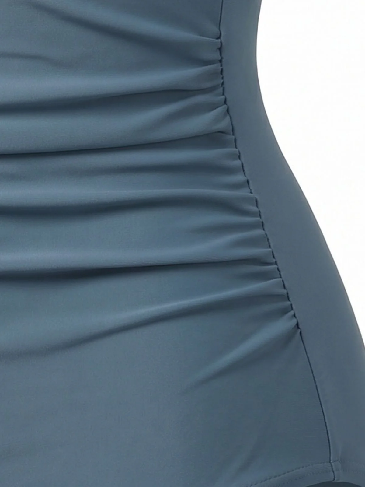 Blue 1930s High-Waist Stripe Cutout One-Piece Swimsuit - Image 7