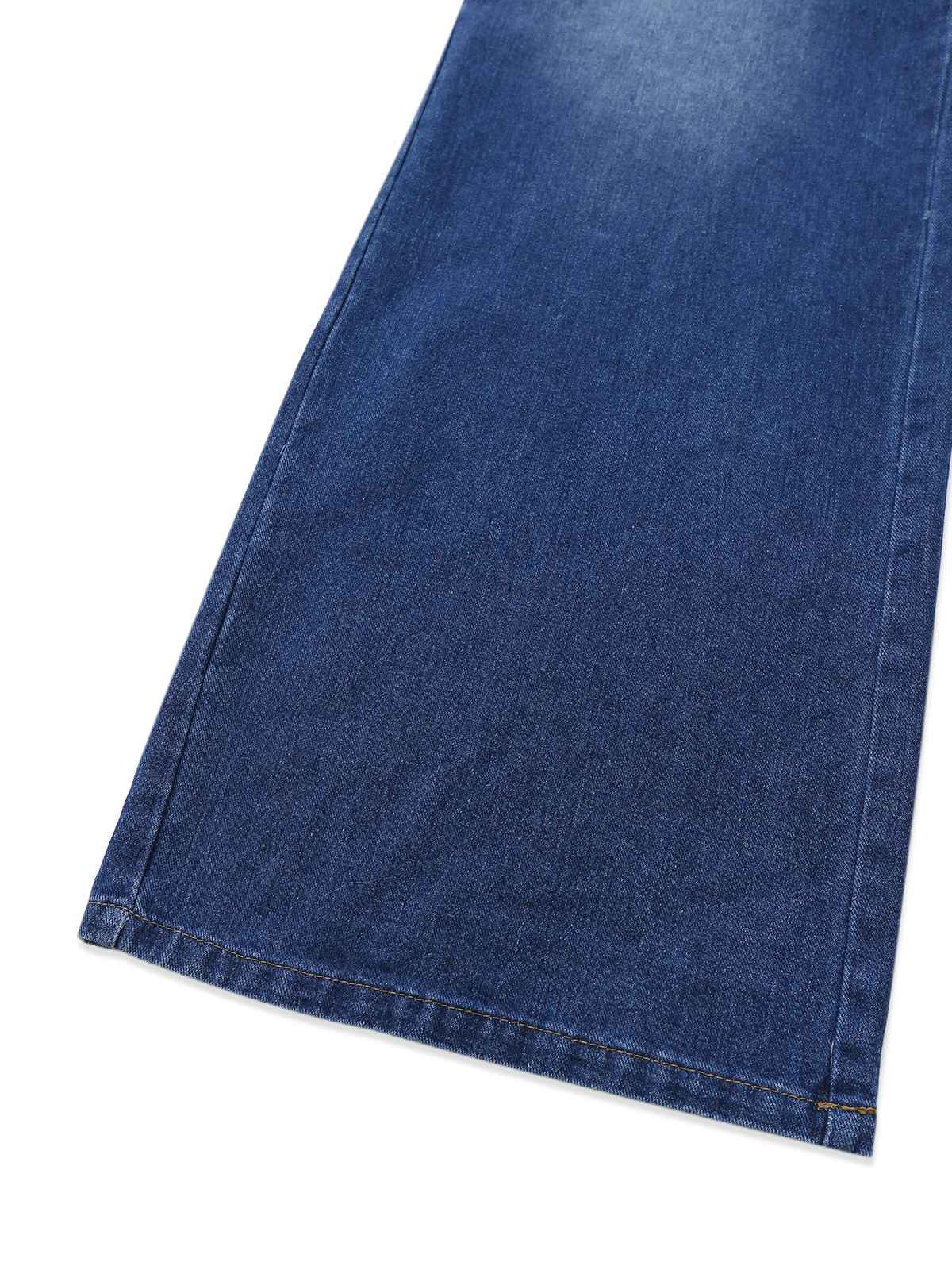 Blue 1930s Lapel Sleeveless Wideleg Denim Jumpsuit - Image 3