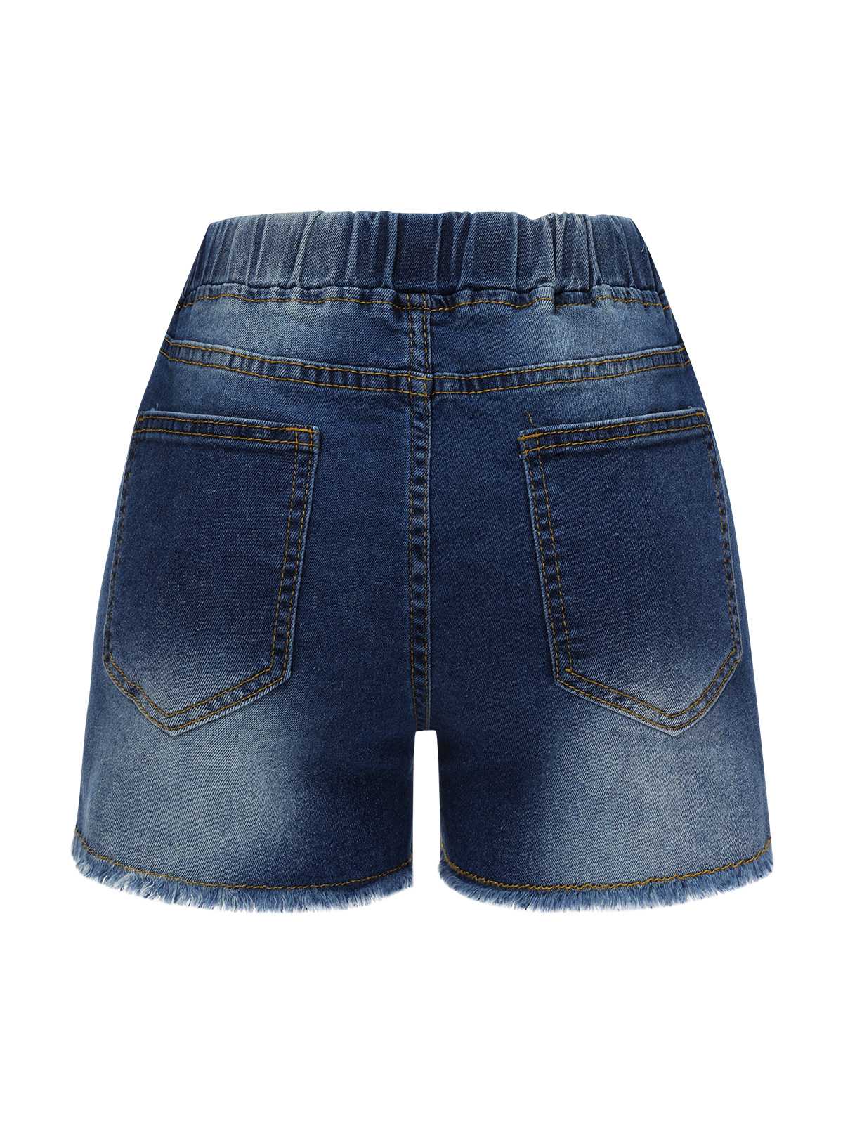Blue 1930s Ripped Denim Shorts - Image 3
