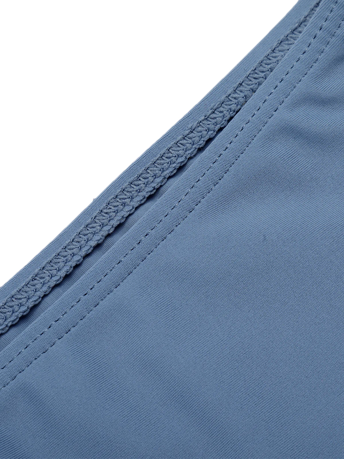 Blue 1930s Solid Buttoned Bandeau Swimsuit - Image 5