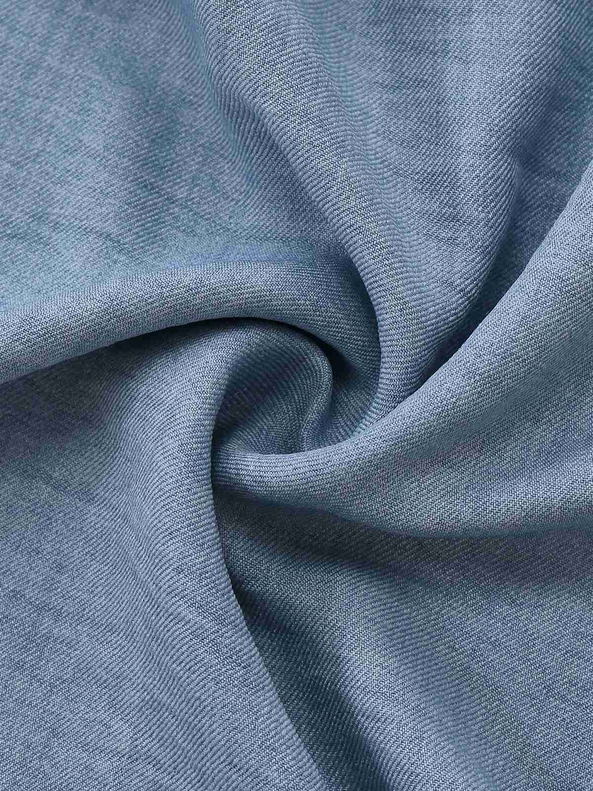 Blue 1930s Solid Deep V Tiered Ruched Jumpsuit - Image 7