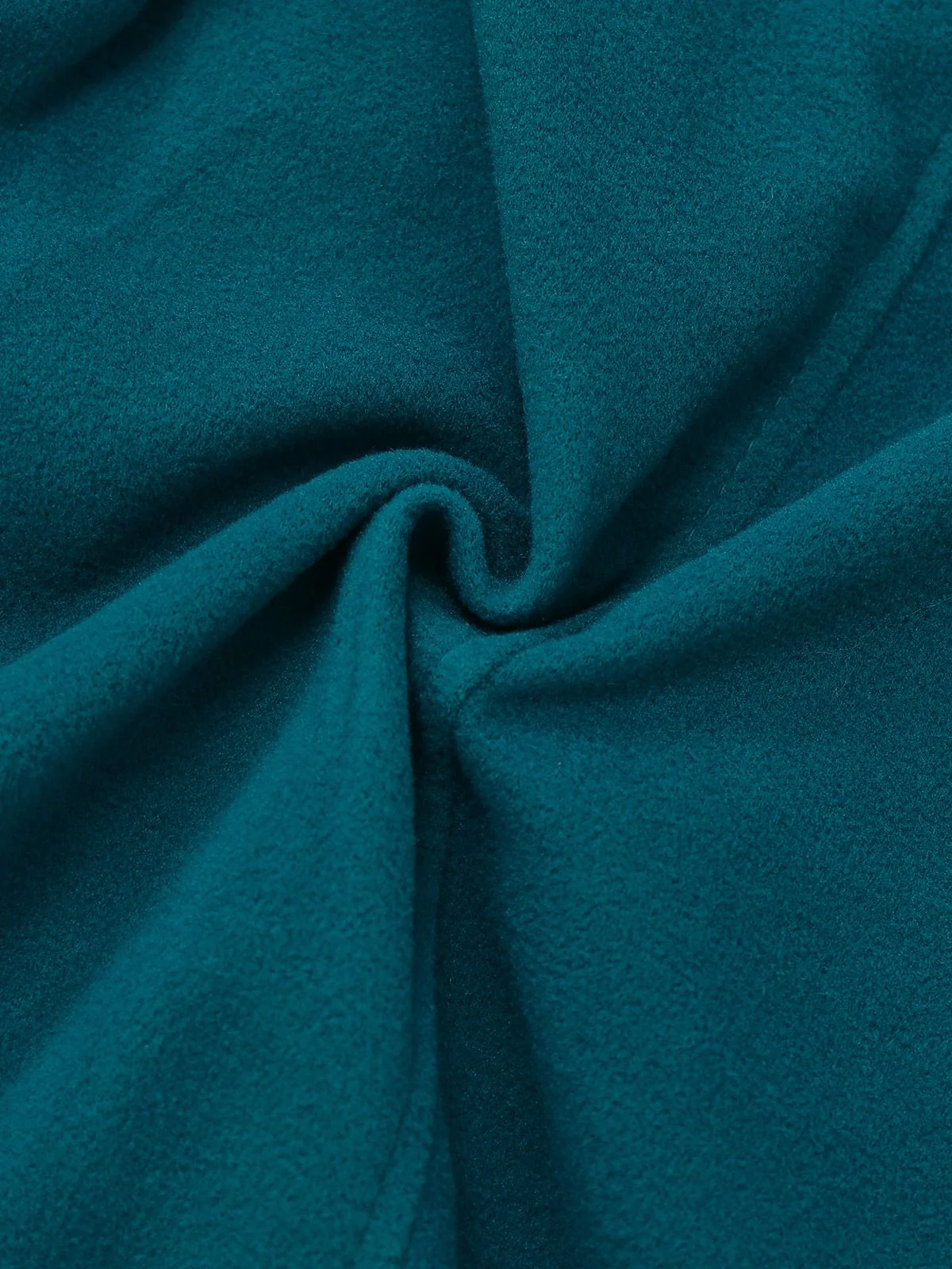 Blue 1930s Solid Faux-Wool Hooded Coat - Image 6