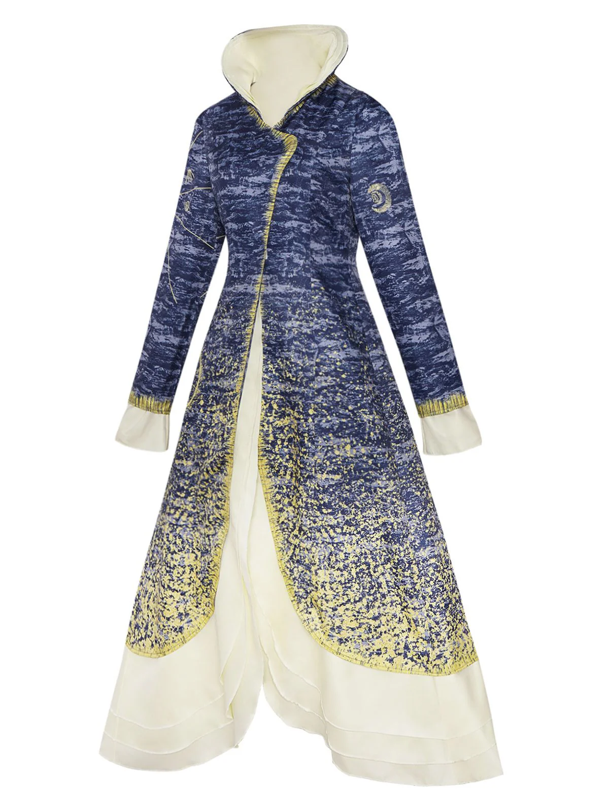 Blue 1930s Stand Collar Madame Morrible Stardust Coat - Image 2