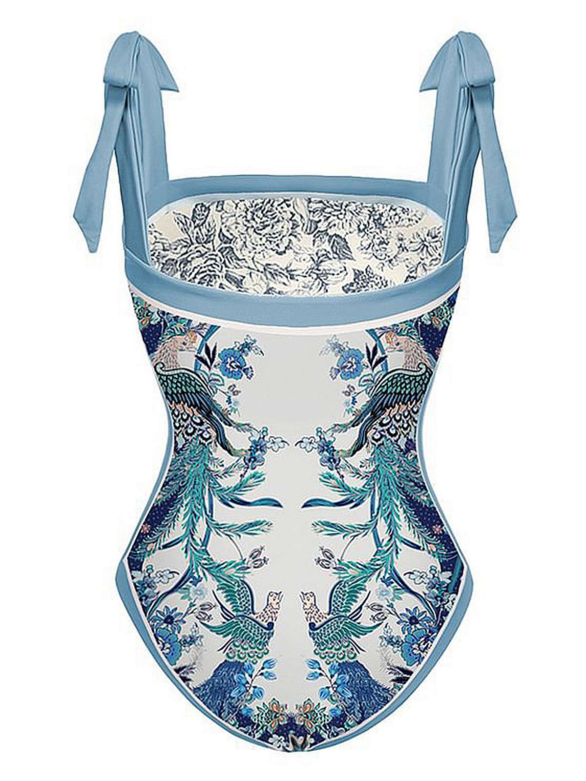 Blue 1930s Straps Reversible Swimsuit - Image 5