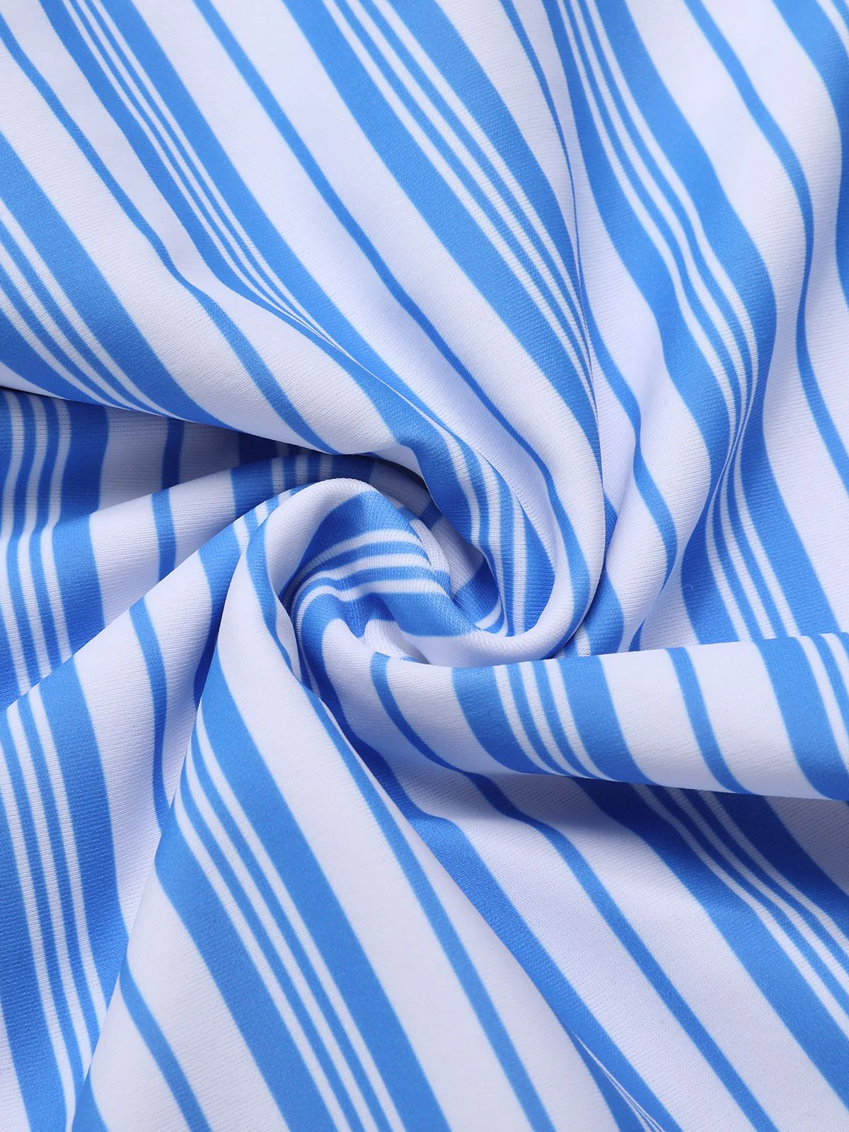 Blue 1930s Striped One-Piece Swimsuit - Image 4