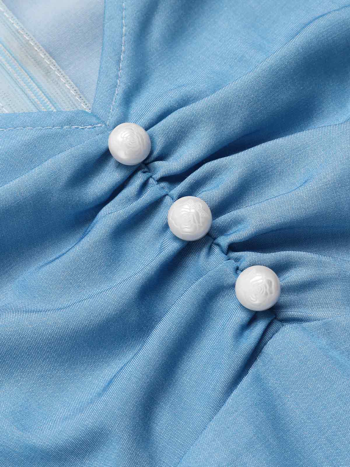 Blue 1940s Cinderella Ruffled Romper - Image 8