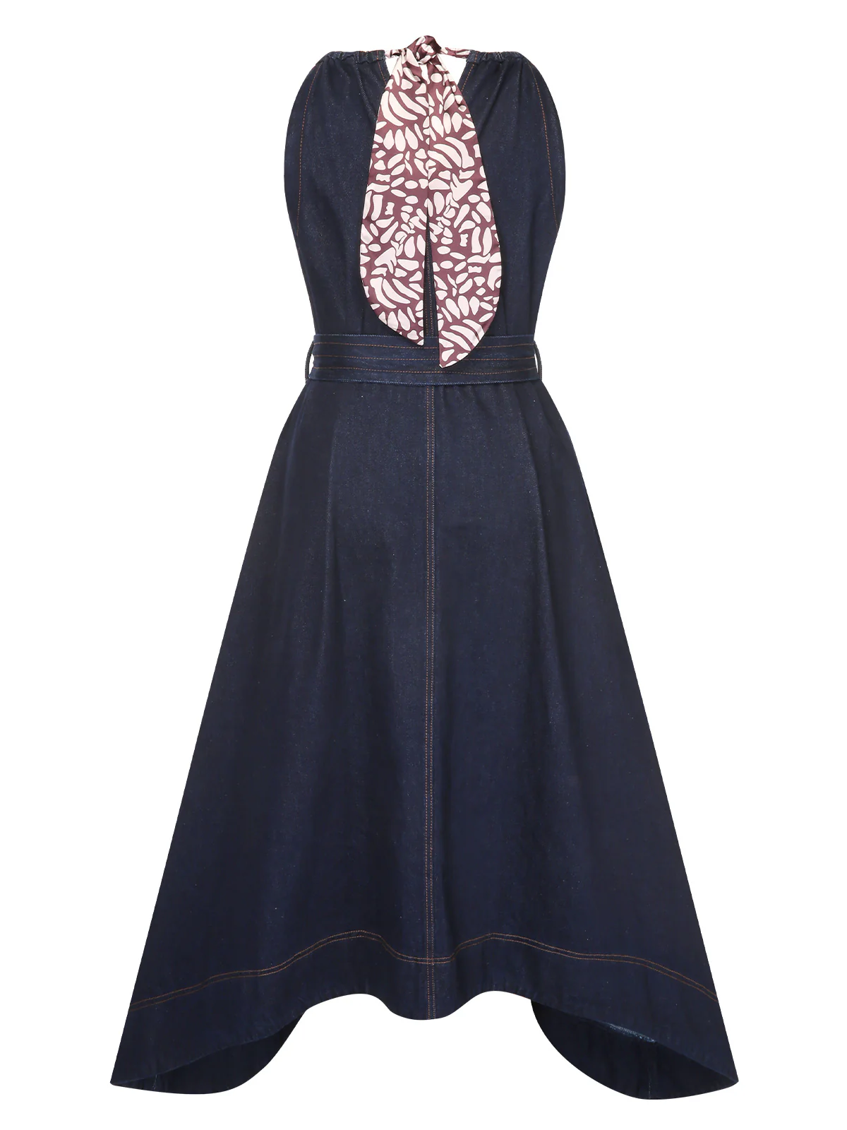 Blue 1940s Denim Tie Back Dress - Image 4