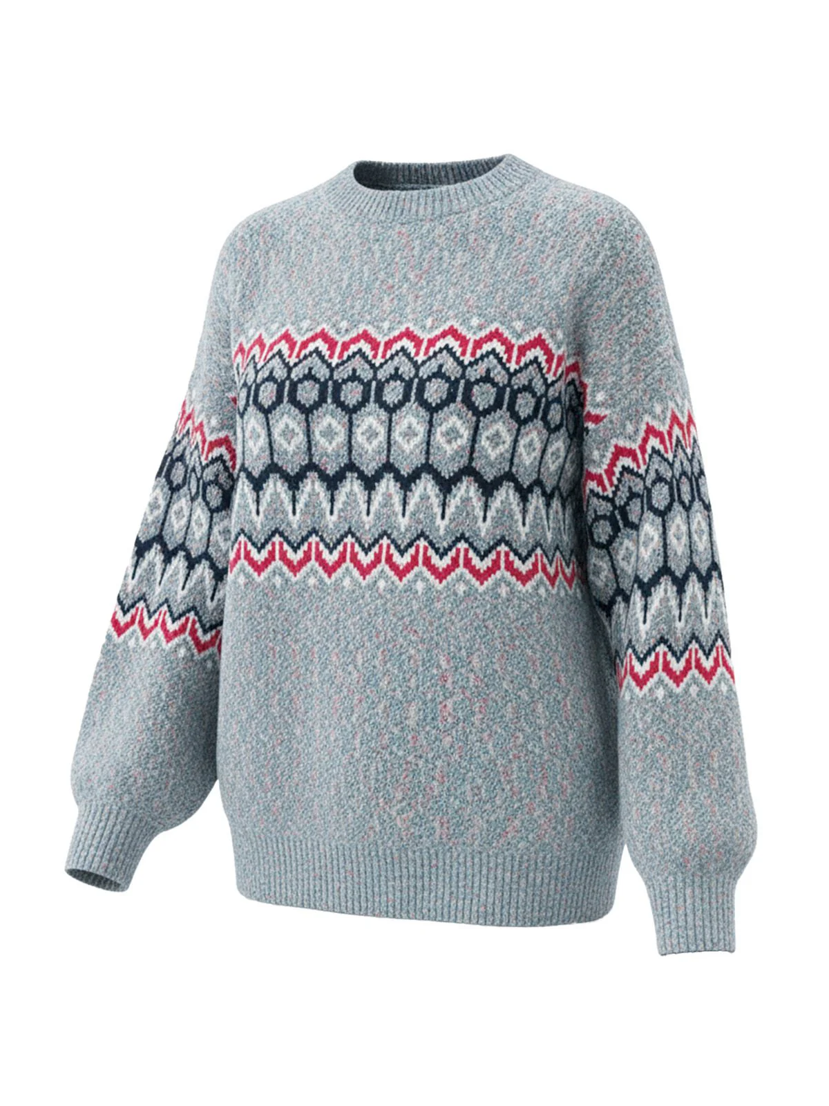 Blue 1940s Irregular Print Christmas Sweater - Image 2