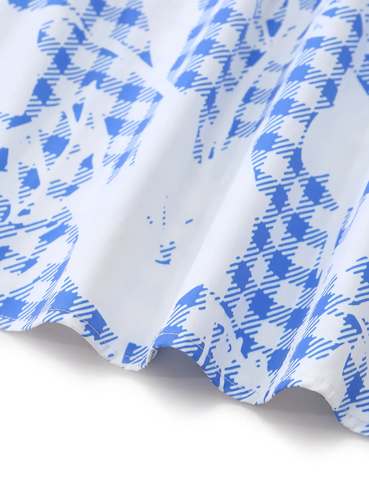 [Pre-Sale] Blue 1940s Plaid Flower Square Neck Smocked Midi Dress - Image 7