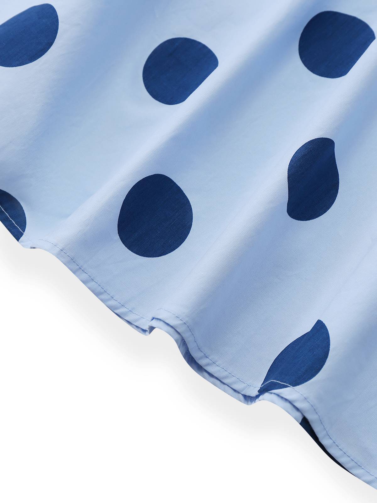 Blue 1940s Polka Dot Strapless Pleated Dress - Image 6