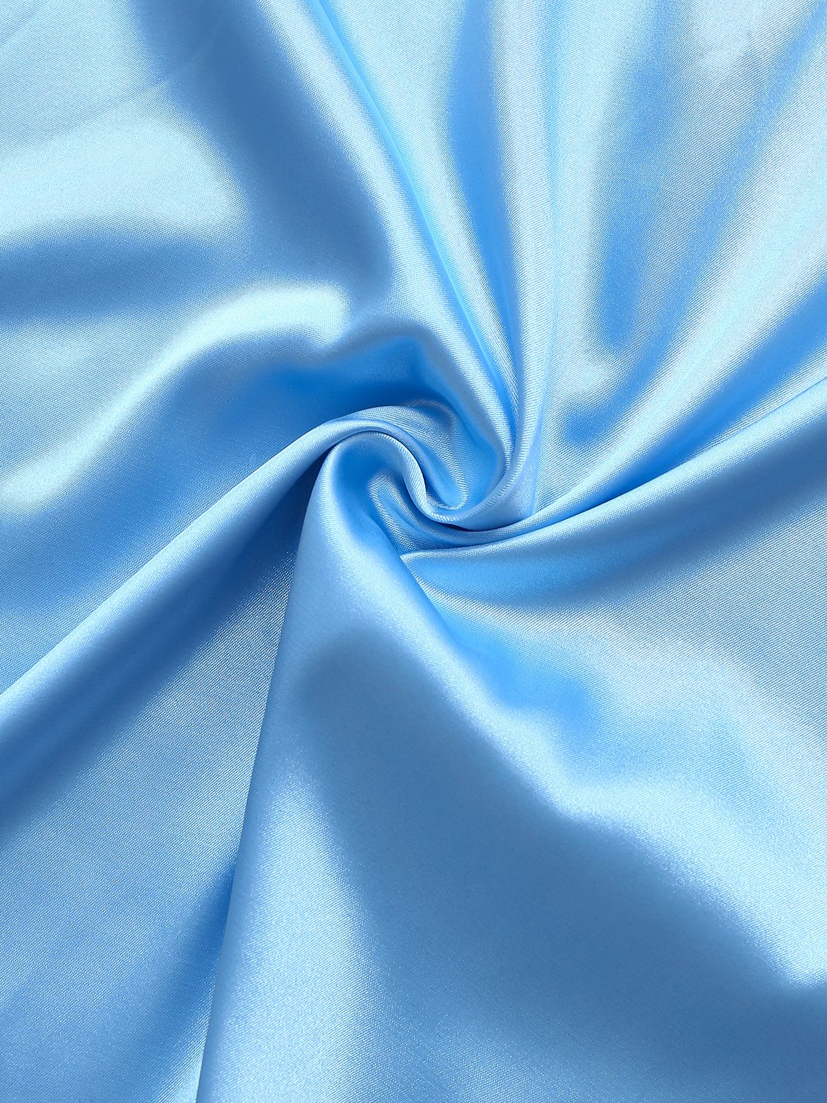 Blue 1940s Satin Mesh Panel Peter Pan Collar Dress - Image 3