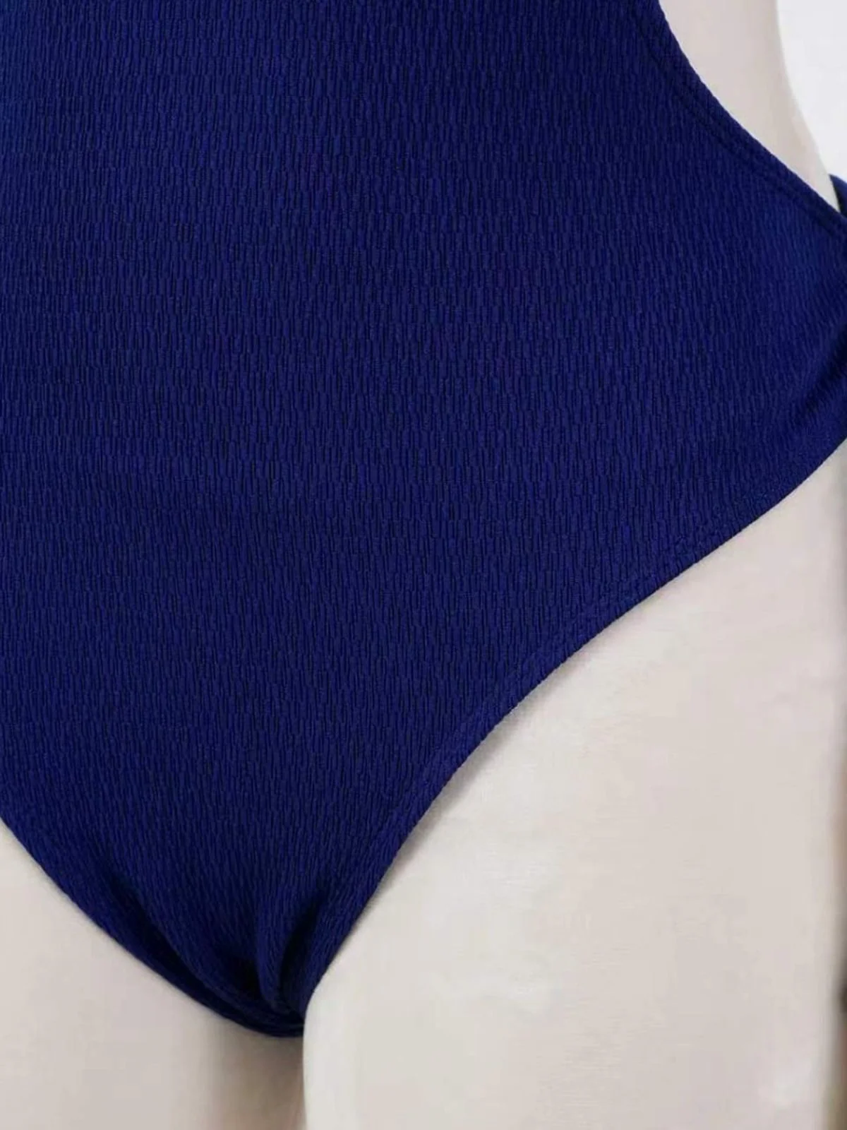 Blue 1940s Seashell Pendant Ruffle One-Piece Swimsuit - Image 7