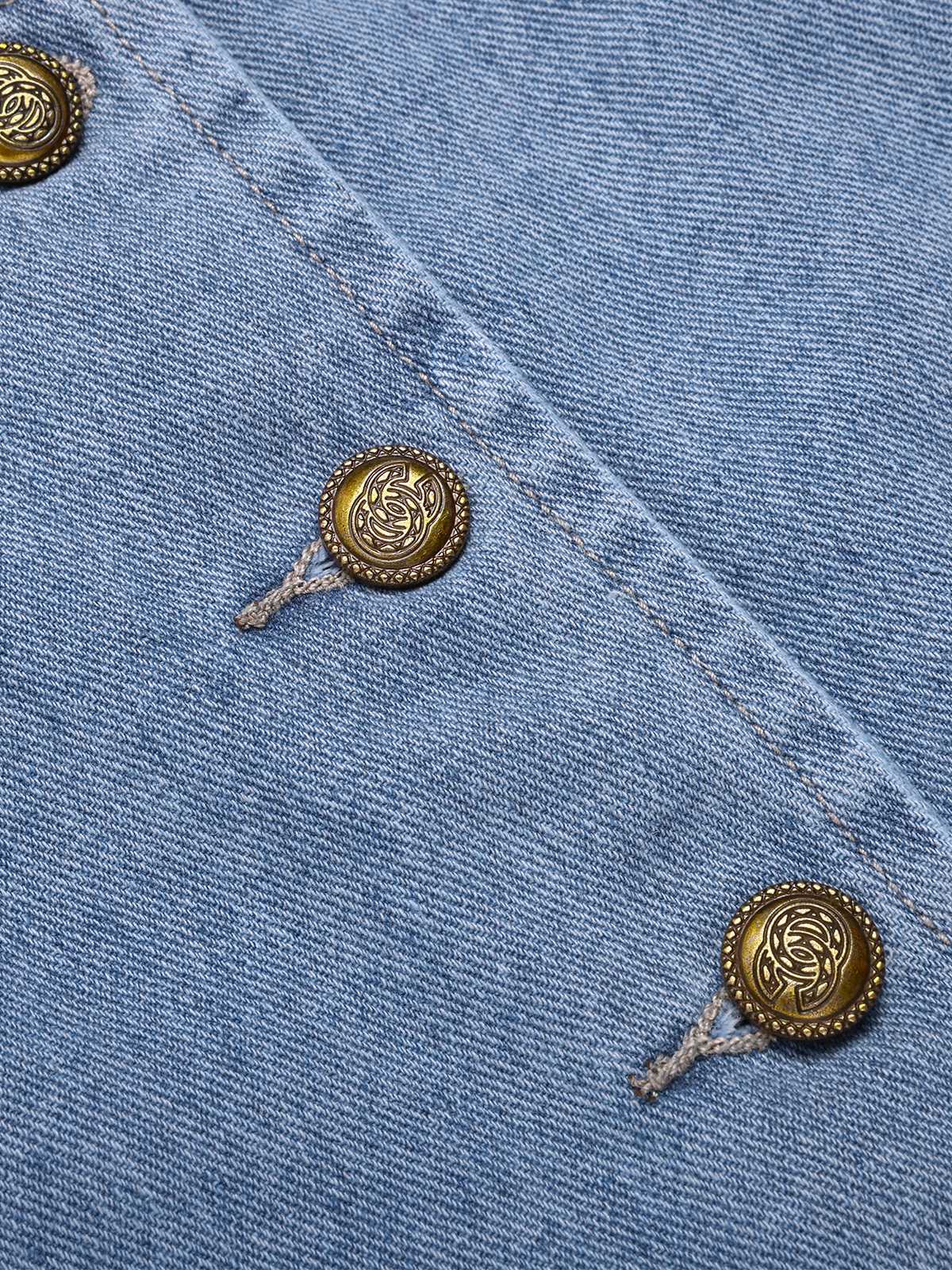 Blue 1940s Sleeveless Denim Vest - Image 4