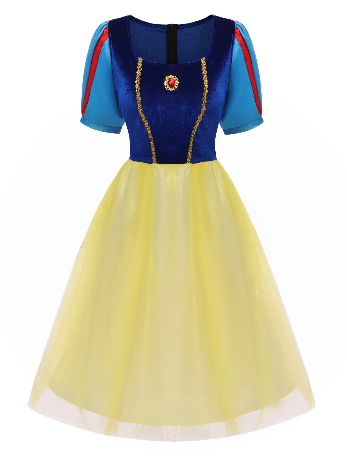 Blue 1940s Snow White Style Mesh Dress - Image 2