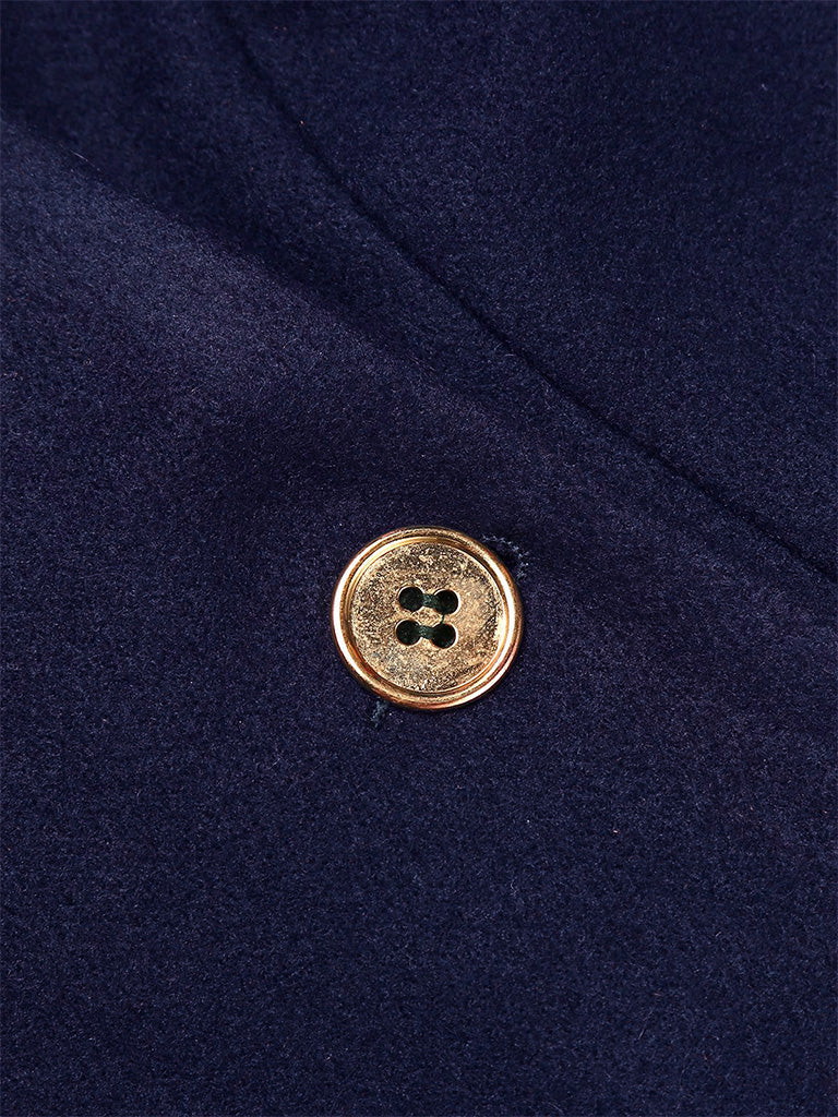 Blue 1940s Solid Button Coat - Image 4