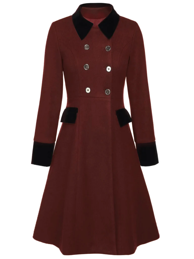 Blue 1940s Solid Button Coat - Image 5