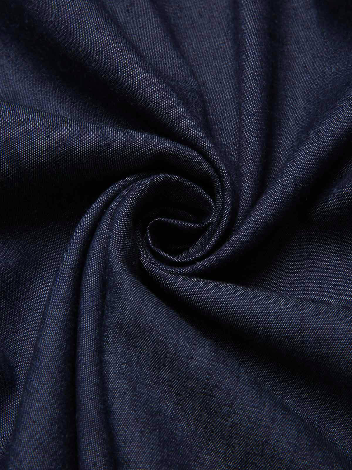 Blue 1940s Solid Button Skirt WIth Belt - Image 5