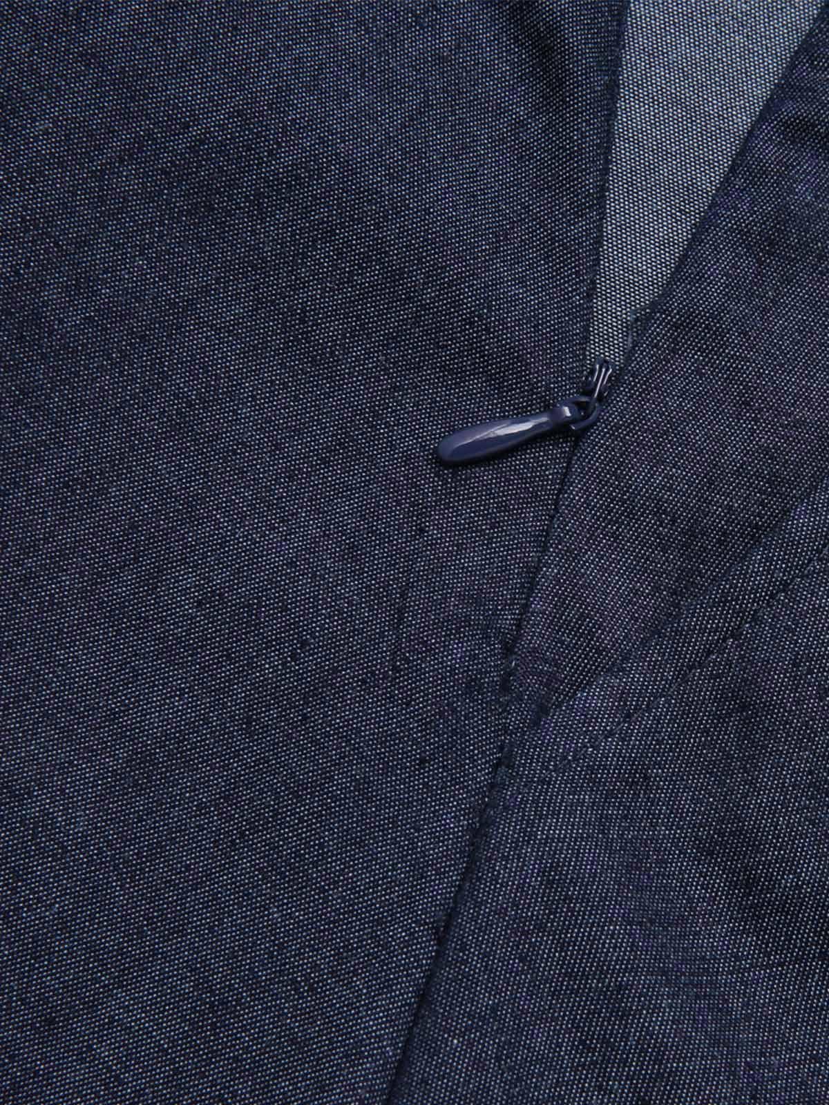 Blue 1940s Solid Button Skirt WIth Belt - Image 6