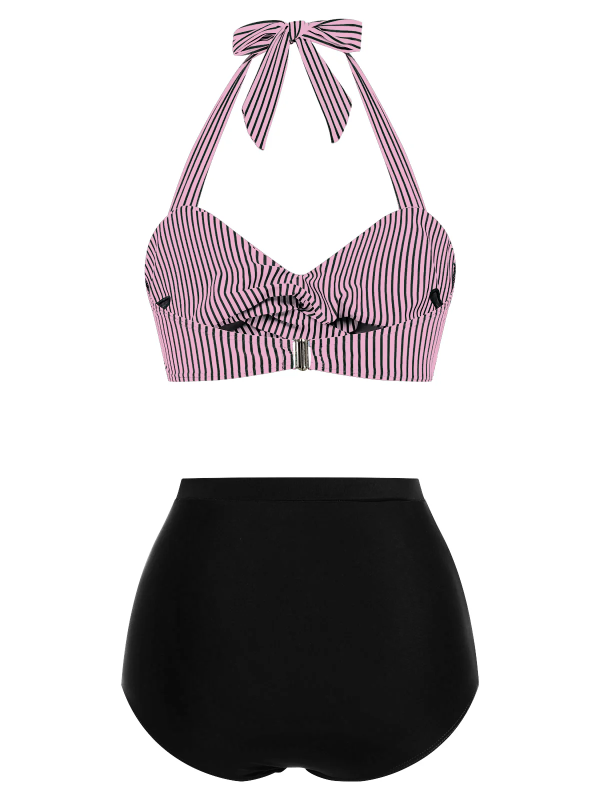 Blue 1940s Striped Halter Swimsuit Set - Image 14