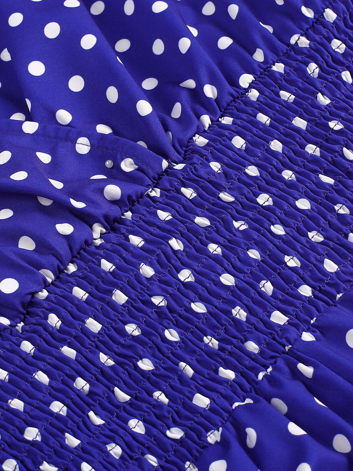 Blue 1940s V-Neck Polka Dots Romper - Image 4